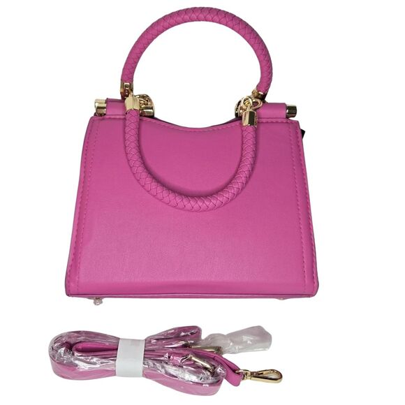 Bebe Erika Shopper Crossbody Bag in Fuchsia NWT Textured - Picture 2 of 4